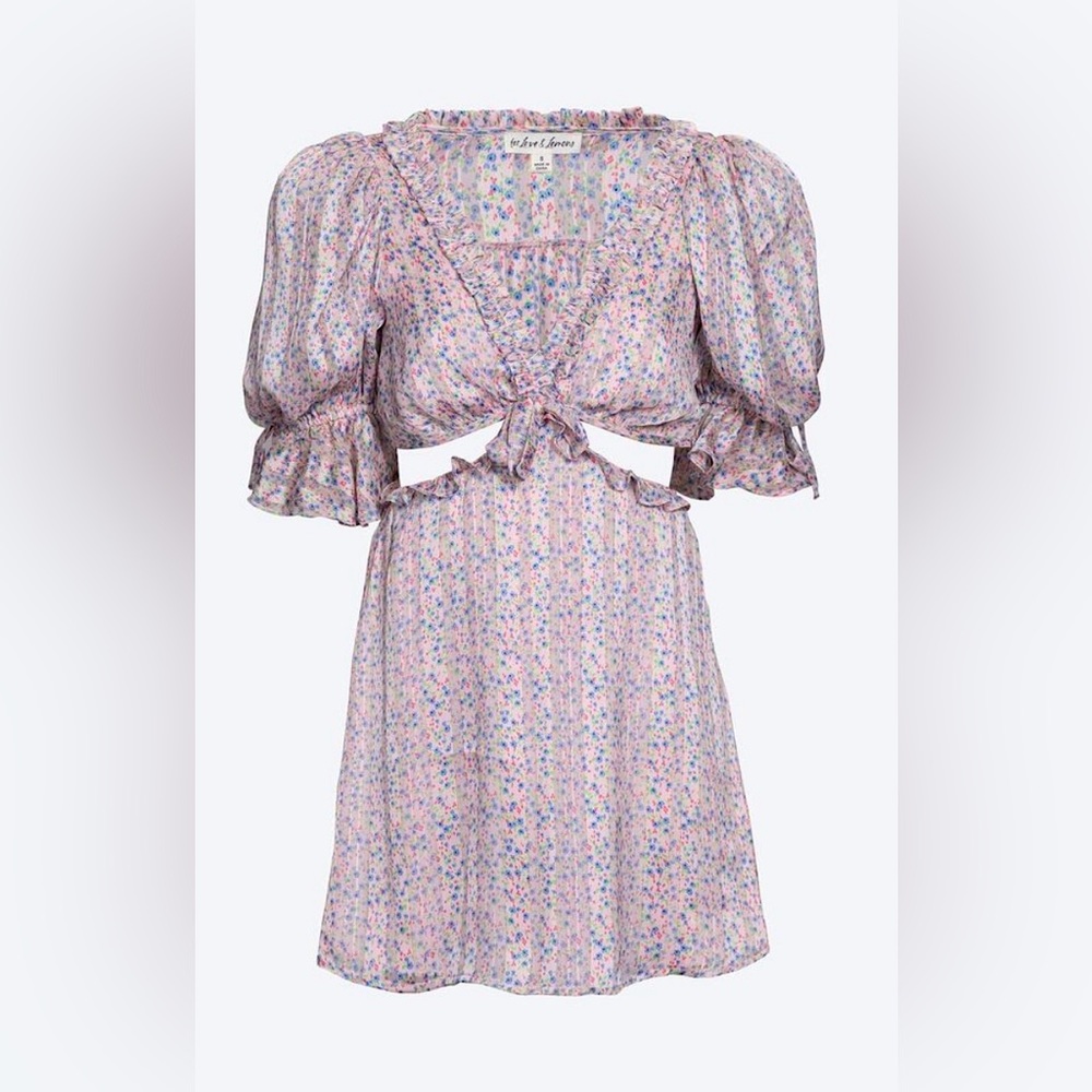 NWT For Love & Lemons Phoebe Floral Cutout Mini Dress Sz S Summer Boho Party - Picture 6 of 9